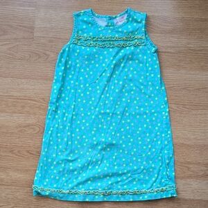 Hanna Andersson Teal and Yellow Polka Dot Dress